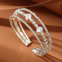 Zinc Alloy Bangle fashion jewelry & for woman & with rhinestone nickel lead & cadmium free Sold By PC