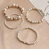 Plastic Bracelet Plastic Pearl 4 pieces & fashion jewelry Sold By Set