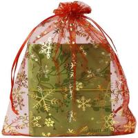 Christmas Gift Bag Organza Christmas Design Sold By PC
