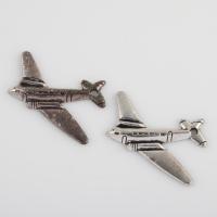 Vehicle Shaped Zinc Alloy Pendants Airplane antique silver color plated DIY Approx 2.6mm Sold By Bag