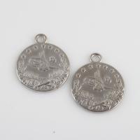 Zinc Alloy Flat Round Pendants antique silver color plated vintage & DIY Approx 1.8mm Sold By Bag