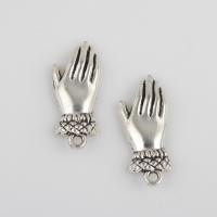 Zinc Alloy Hand Pendants antique silver color plated vintage & DIY Approx 1.6mm Sold By Bag