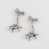 Zinc Alloy Animal Pendants Giraffe antique silver color plated vintage & DIY Approx 1.7mm Sold By Bag
