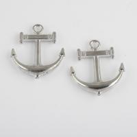 Zinc Alloy Ship Wheel & Anchor Pendant antique silver color plated vintage & DIY Approx 3mm Sold By Bag