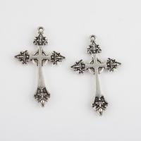 Tibetan Style Cross Pendants, antique silver color plated, vintage & DIY, 43.10x26.10x2.80mm, Hole:Approx 1.6mm, Sold By Bag