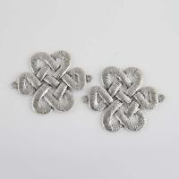 Zinc Alloy Connector Chinese Knot antique silver color plated vintage & DIY & 1/1 loop & hollow Approx 1.9mm Sold By Bag