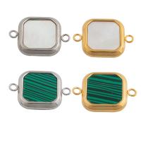 Stainless Steel Connector 304 Stainless Steel with Malachite & Shell Vacuum Ion Plating fashion jewelry & Unisex Approx 2mm Sold By PC