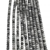 Perles bijoux en pierres gemmes, Carte Pierre, Plat rond, poli, DIY, 5x8mm, Vendu par Environ 38 cm brin