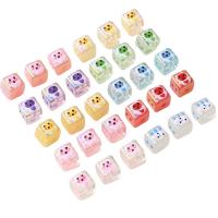 Acrylic Jewelry Beads Square DIY & enamel mixed colors 13mm Sold By PC