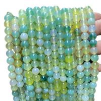 Natural Green Agate Beads Round polished DIY Sold By Strand