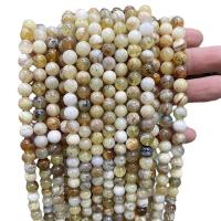 Perles opales de mer, Jaune Apal, Rond, poli, DIY & normes différentes pour le choix, Vendu par brin