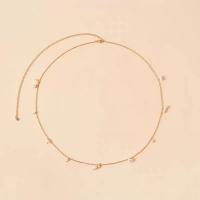 Body Chain Jewelry Zinc Alloy with Plastic Pearl gold color plated fashion jewelry & for woman nickel lead & cadmium free Length Approx 68 cm Sold By PC