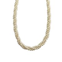 Szklane koraliki naszyjniki, Perła szklana, biżuteria moda & dla kobiety, biały, sprzedawane na 42 cm Strand