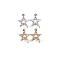Zinc Alloy Star Pendant with Plastic Pearl plated DIY & hollow Approx Sold By Bag
