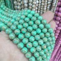 Turkis perler, Syntetisk Turkis, Runde, du kan DIY & forskellig størrelse for valg, flere farver til valg, Solgt af Strand