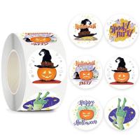 Copper Printing Paper Sticker Paper Round Halloween Design & mixed pattern & DIY Sold By Spool