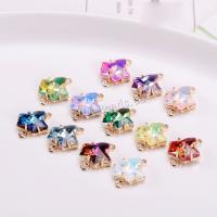 Mässing smycken Connector, med Kristall, Maple Leaf, plated, DIY, fler färger för val, Säljs av PC