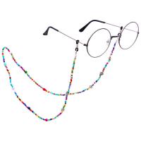 Zinc Alloy Glasses Chain with Seedbead for woman multi-colored nickel lead & cadmium free Length Approx 79 cm Sold By PC