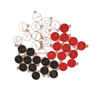 Přívěšek zinek slitiny, Flat Round, barva pozlacený, souhvězdí šperky & smíšený model & DIY & smalt, více barev na výběr, 12mm, 12PC/Bag, Prodáno By Bag