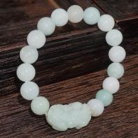 Gemstone Bracelets Jadeite Fabulous Wild Beast fashion jewelry & Unisex mixed colors 10mm Length Approx 18 cm Sold By PC