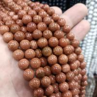 Natural Goldstone Beads Round DIY Sold By Strand