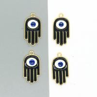 Evil Eye Pendants Zinc Alloy Hand gold color plated DIY & enamel black nickel lead & cadmium free Approx Sold By Bag
