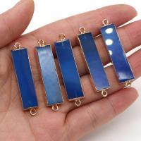 Gemstone Connector Gemstone Chips with Brass Rectangle gold color plated DIY & 1/1 loop blue nickel lead & cadmium free Sold By PC