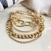 Zinc Alloy Bracelet plated 4 pieces & for woman & with rhinestone nickel lead & cadmium free Sold By Set