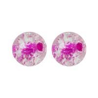 Crackle Glass Beads Round DIY 8mm Approx 1mm Sold By Bag