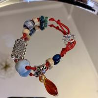 Bracelet en alliage de zinc, avec Pierre naturelle & porcelaine, bijoux de mode & styles différents pour le choix & pour femme, 16cm, Vendu par PC