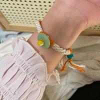 Zinc Alloy Bracelet with Wax Cord fashion jewelry nickel lead & cadmium free 16cm Sold By PC