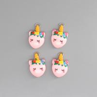 Resin Pendant Unicorn epoxy gel DIY pink Approx Sold By Bag