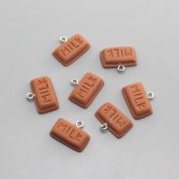 Resin Pendant Rectangle epoxy gel DIY brown Approx Sold By Bag