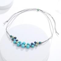 Fashion Turquoise Necklace Wax Cord with turquoise fashion jewelry & for woman Length Approx 84 cm Sold By PC
