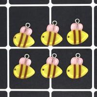 Pryskyřice s přívěskem, Včela, epoxy samolepky, DIY, žlutý, 16x21mm, Cca 100PC/Bag, Prodáno By Bag