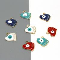 Evil Eye Pendants Zinc Alloy Heart gold color plated DIY & enamel nickel lead & cadmium free Approx Sold By Bag