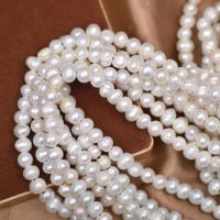 Naturlige ferskvands perle løs perler, Ferskvandsperle, du kan DIY, hvid, 8mm, Solgt Per Ca. 38 cm Strand