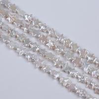 Přírodní sladkovodní perly perlí, Sladkovodní Pearl, Hvězda, DIY, bílý, 10-11mm, Prodáno za Cca 36 cm Strand