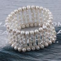 Sötvatten odlade Pearl Bracelet, Freshwater Pearl, mode smycken & flerskikts & Unisex, vit, Längd Ca 19 cm, Säljs av PC