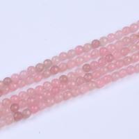 Perline di quarzo rosa naturale, Cerchio, DIY, rosa, 8mm, Venduto per Appross. 36 cm filo