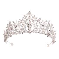 Bridal Tiaras Zinc Alloy silver color plated fashion jewelry & for woman & with rhinestone silver color nickel lead & cadmium free Inner Approx 140mm Sold By PC