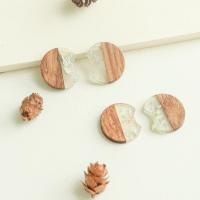 Wood Pendants with Resin DIY 25mm Approx Sold By Bag