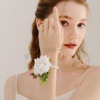 Cloth Wrist Flower with Plastic Pearl fashion jewelry Sold By PC
