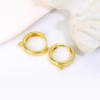 Brass Hoop Earring Components real gold plated DIY Sold By Pair