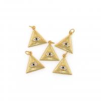 Evil Eye Pendants Brass plated DIY & micro pave cubic zirconia golden Approx 1.3mm Sold By PC