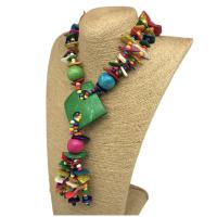 Naszyjnik z drewna, Drewno, Ręcznie robione, biżuteria moda & dla kobiety, Losowy kolor, 150mm, sprzedawane na 80 cm Strand