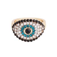 Evil Eye sieraden vinger ring, Zinc Alloy, mode sieraden & micro pave zirconia & voor vrouw, meer kleuren voor de keuze, nikkel, lood en cadmium vrij, 17mm, Verkocht door PC