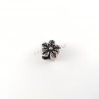 Rozsdamentes acél távtartó gyöngyök, 304 rozsdamentes acél, Virág, DIY & megfeketedik, az eredeti szín, 10x8mm, Lyuk:Kb 5mm, Által értékesített PC