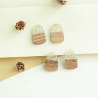 Wood Pendants with Silver Foil & Resin DIY Approx Sold By Bag