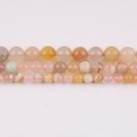 Agate Beads Cherry Blossom Agate Round polished DIY pink Sold Per Approx 38 cm Strand